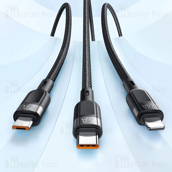 کابل سه سر مک دودو Mcdodo CA-8790 3 In 1 Super Fast Charging Cable توان 25 وات طول 1.2 متر