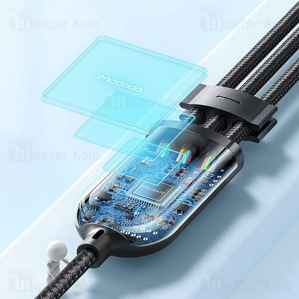 کابل سه سر مک دودو Mcdodo CA-8790 3 In 1 Super Fast Charging Cable توان 25 وات طول 1.2 متر