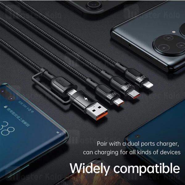 کابل سه سر مک دودو Mcdodo CA-8800 Laptop Tablet Mobile Fast Charging Cable توان 100 وات طول 1.2 متر