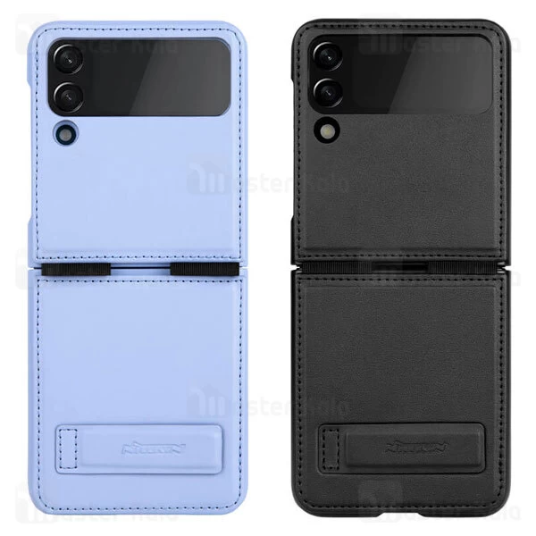 کیف چرمی نیلکین Samsung Galaxy Z Flip 3 5G Nillkin Qin Plain Leather Cloth Case دارای استند