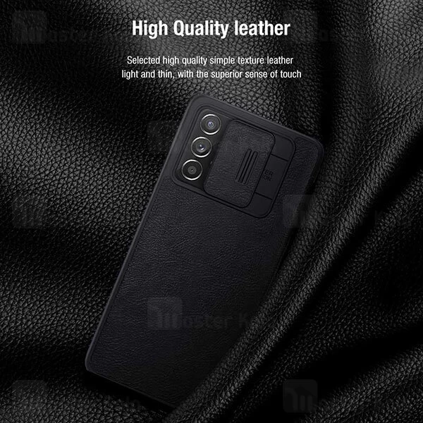 قاب محافظ لنز چرمی Nillkin Qin Pro Leather Case Samsung Galaxy A73 5G Sliding Cover