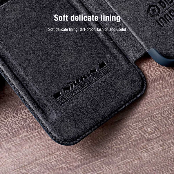 قاب محافظ لنز چرمی Nillkin Qin Pro Leather Case Samsung Galaxy A73 5G Sliding Cover