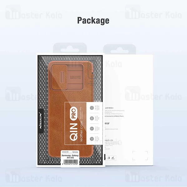 قاب محافظ لنز چرمی Nillkin Qin Pro Leather Case Samsung Galaxy A73 5G Sliding Cover