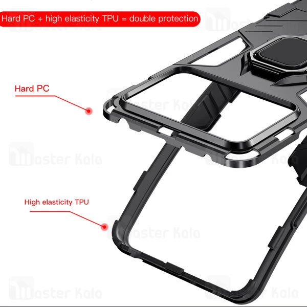 گارد ضد ضربه انگشتی شیائومی Xiaomi Poco X4 Pro 5G Black Panther KEYSION ShockProof Armor Ring