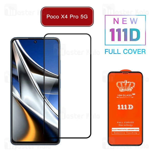 محافظ صفحه شیشه ای تمام صفحه تمام چسب شیائومی Xiaomi Poco X4 Pro 5G 111D Glass