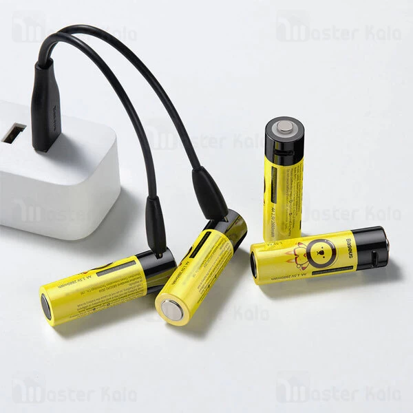 پک 4 عددی باتری قلمی شارژی بیسوس Baseus pcwh000311 دارای پورت