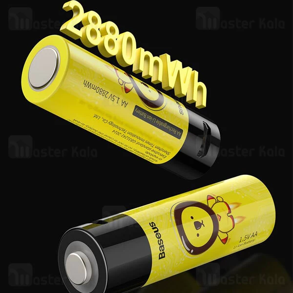 پک 2 عددی باتری قلمی شارژی بیسوس Baseus pcwh000211 دارای پورت