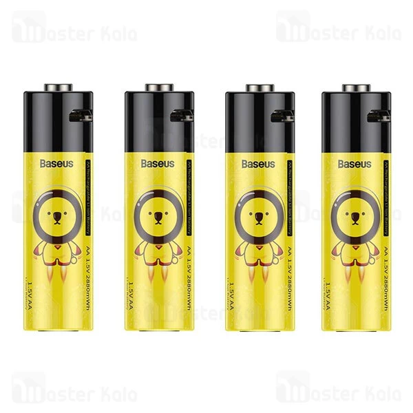 پک 4 عددی باتری قلمی شارژی بیسوس Baseus pcwh000311 دارای پورت