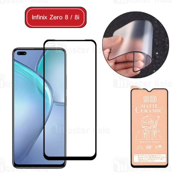 گلس سرامیکی مات اینفینیکس Infinix Zero 8 / Zero 8i Matte Ceramic Full Screen Glass