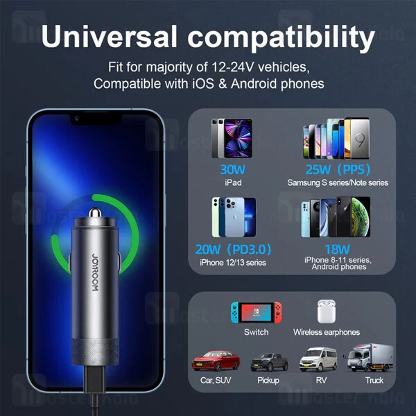 شارژر فندکی فست شارژ جویروم JoyRoom JR-CL13 توان 50 وات