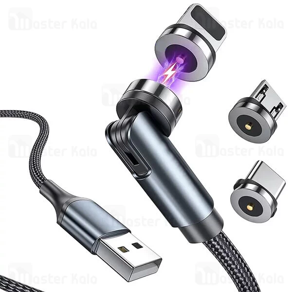 کابل مگنتی سه سر جویروم JoyRoom S-1224X2 طول 1.2 متر