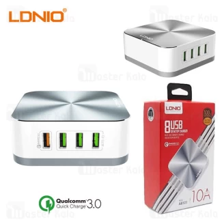 هاب شارژر 8 پورت 10 آمپر فست شارژ Qualcomm 3.0 الدینیو LDNIO A8101