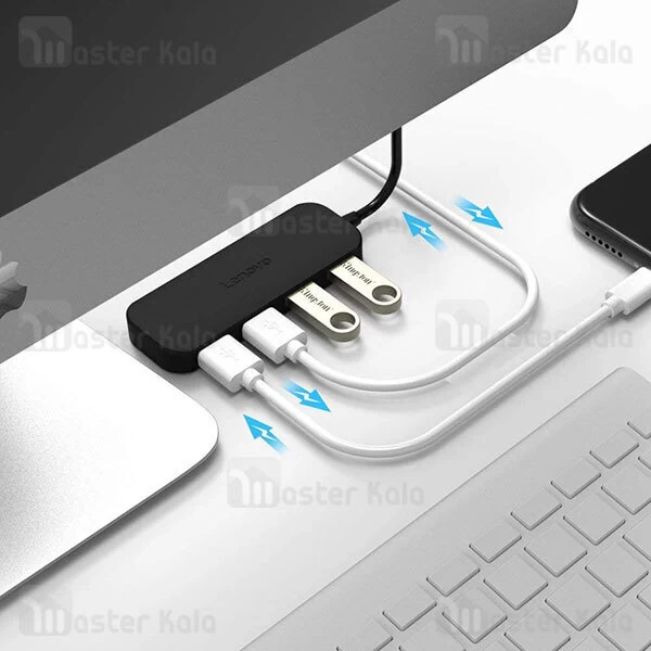 هاب 4 پورت لنوو Lenovo A601 4Ports USB2.0 Hub طول 25 سانتی متر