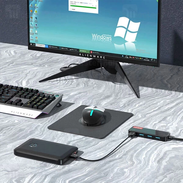 هاب 4 پورت لنوو Lenovo A602 4Ports USB3.0 Hub طول 50 سانتی متر
