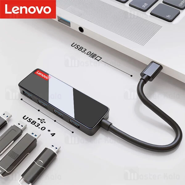 هاب 4 پورت لنوو Lenovo A602 4Ports USB3.0 Hub طول 50 سانتی متر