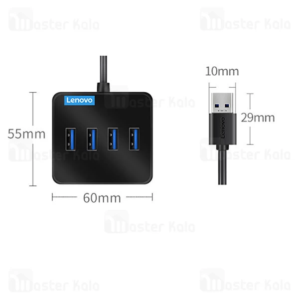 هاب 4 پورت لنوو Lenovo A603 Vertical insertion New 4Ports USB3.0 Hub طول 1.5 متر