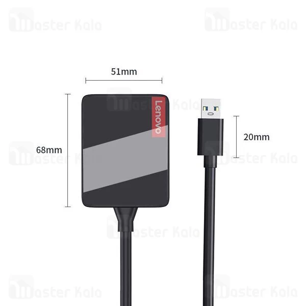 هاب 4 پورت لنوو Lenovo LP0806 4Ports USB3.0 Hub طول 25 سانتی متر