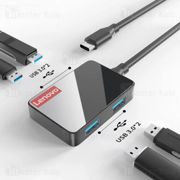 هاب 4 پورت Type C لنوو Lenovo LP0806C 4 in 1 Type C HUB Adapter 4USB 3.0 new