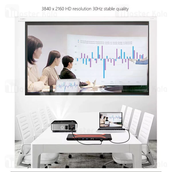 استند و هاب 10 پورت لنوو Lenovo LX1901 10 in 1 Type C HUB Docking Station Stand کارت خوان