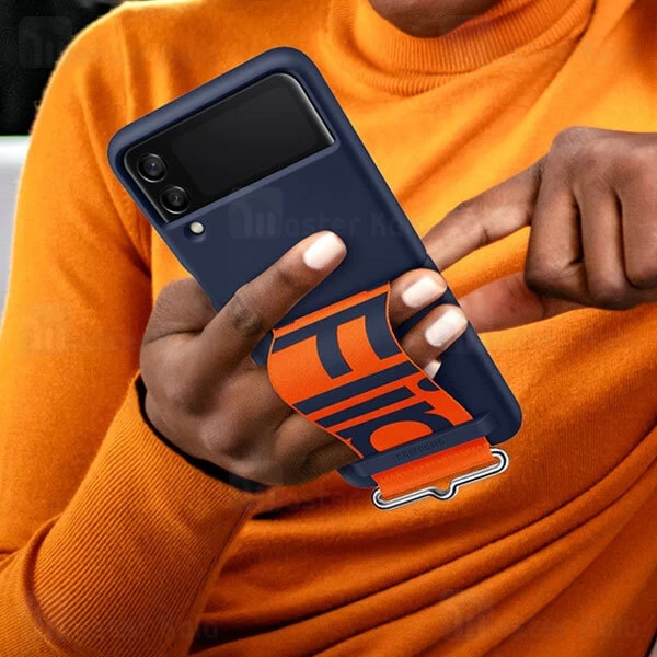قاب سیلیکونی اصلی سامسونگ Samsung Galaxy Z Flip 3 5G Silicone Cover بند دار