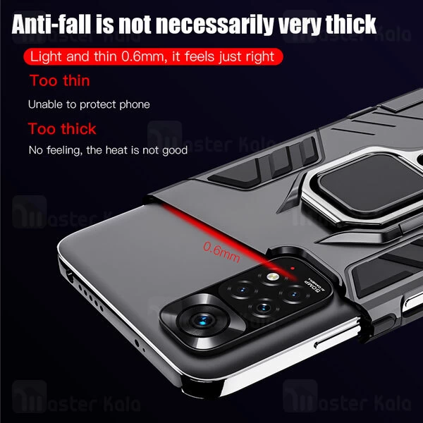 گارد ضد ضربه انگشتی شیائومی Xiaomi Redmi Note 11 Global / Note 11s Black Panther KEYSION Armor Ring