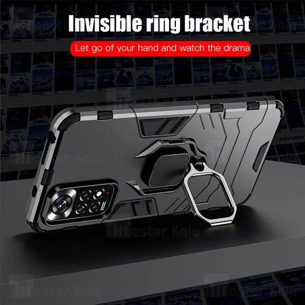 گارد ضد ضربه انگشتی شیائومی Xiaomi Redmi Note 11 Global / Note 11s Black Panther KEYSION Armor Ring