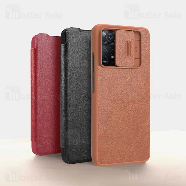 کیف چرمی نیلکین Xiaomi Redmi Note 11 Pro / Note 11E Pro Nillkin Qin Pro Leather دارای محافظ دوربین