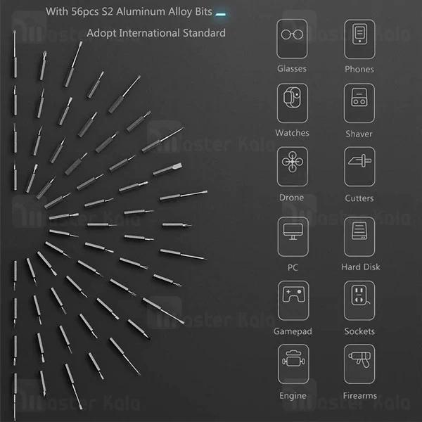 پیچ گوشتی شارژی شیائومی Xiaomi Wowstick 1F Plus دارای 56 سری