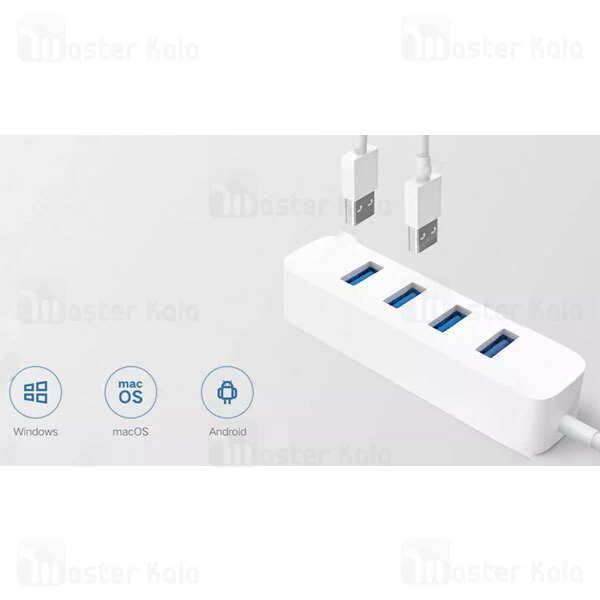 هاب 4 پورت شیائومی Xiaomi XMFXQ01QM USB3.0 Hub طول 24 سانتی متر