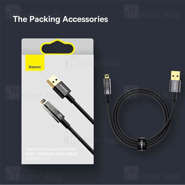 کابل لایتنینگ هوشمند بیسوس Baseus CATS000401 Explorer طول 1 متر توان 2.4