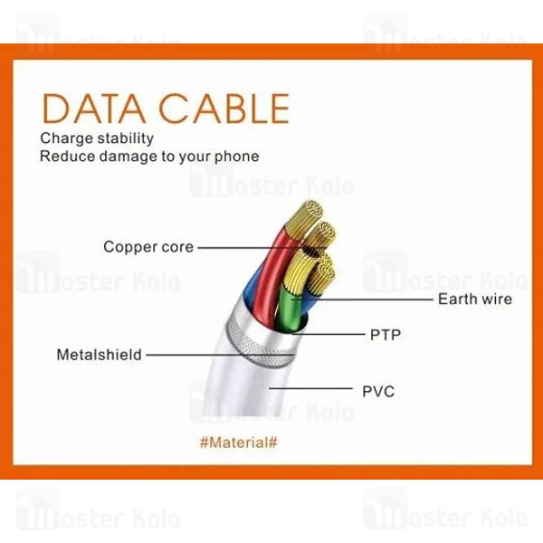 کابل لایتنینگ بیوا Biva C-02L طول 1.2 متر شدت جریان 2.4 آمپر