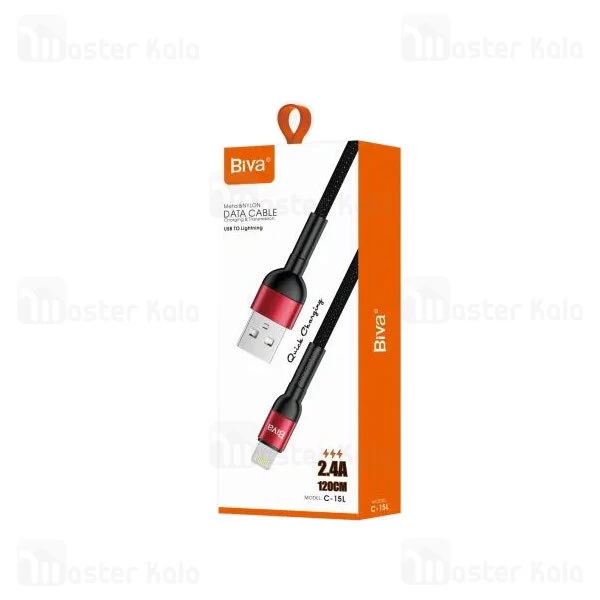 کابل لایتنینگ بیوا Biva C-15L طول 1.2 متر شدت جریان 2.4 آمپر