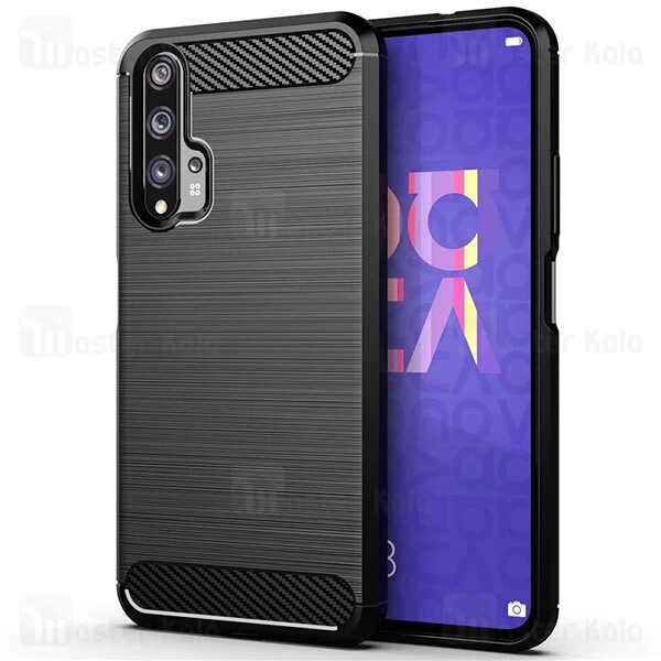 قاب محافظ ژله ای Huawei Nova 5T / Honor 20 Fiber Carbon Rugged Armor Case