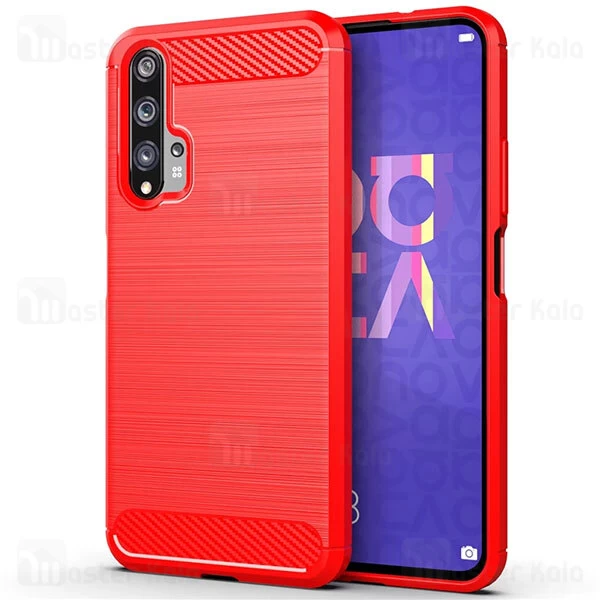 قاب محافظ ژله ای Huawei Nova 5T / Honor 20 Fiber Carbon Rugged Armor Case