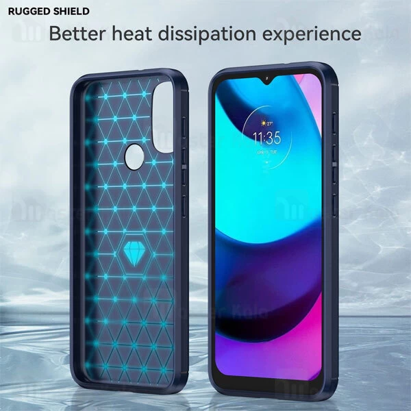 قاب فیبر کربنی موتورولا Motorola Moto E40 Rugged Armor Fiber Carbon