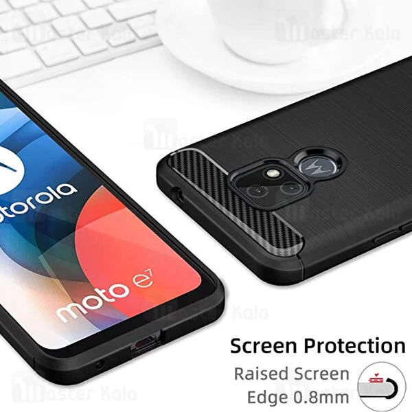 قاب فیبر کربنی موتورولا Motorola Moto E7 Rugged Armor Fiber Carbon