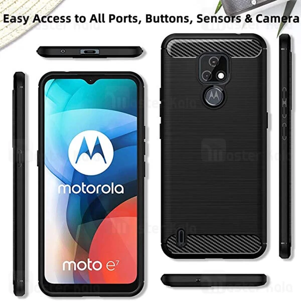 قاب فیبر کربنی موتورولا Motorola Moto E7 Rugged Armor Fiber Carbon