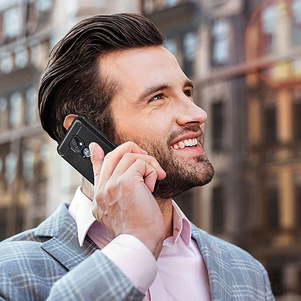 قاب فیبر کربنی موتورولا Motorola Moto E7 Rugged Armor Fiber Carbon