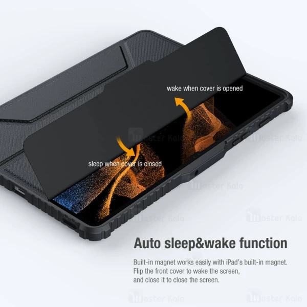کاور چرمی هوشمند نیلکین سامسونگ Samsung Galaxy Tab S8 Plus Nillkin Bumper Leather Case Pro