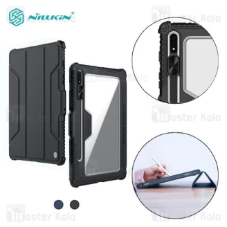 کاور چرمی هوشمند نیلکین سامسونگ Samsung Galaxy Tab S8 Plus Nillkin Bumper Leather Case Pro