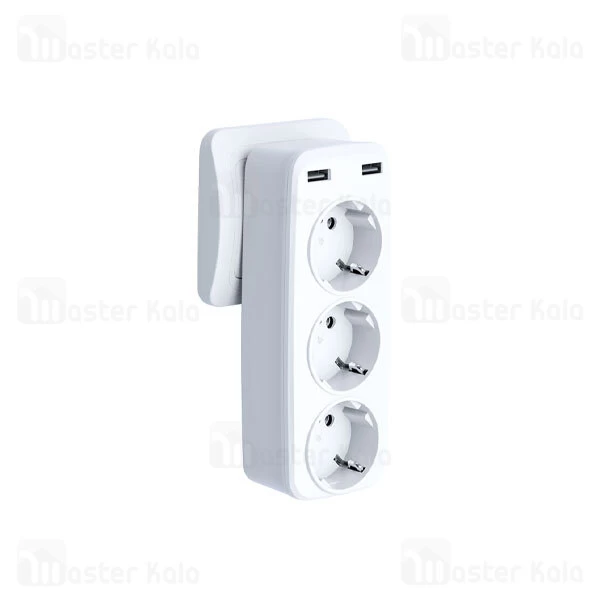 چندراهی برق و شارژر ایکس او XO WL08 دارای 2 پورت USB