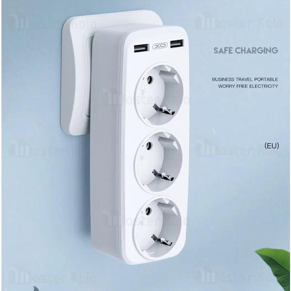 چندراهی برق و شارژر ایکس او XO WL08 دارای 2 پورت USB
