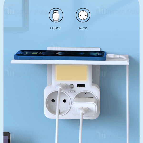 چندراهی برق و شارژر ایکس او XO WL09 دارای 2 پورت USB