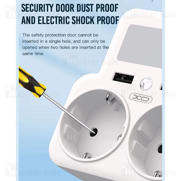 چندراهی برق و شارژر ایکس او XO WL09 دارای 2 پورت USB