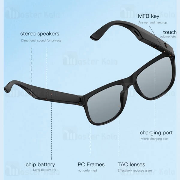 عینک آفتابی و هندزفری بلوتوث ایکس او Xo E6