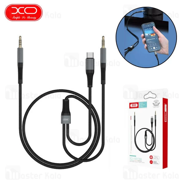 کابل تبدیل دو کاره Type C به AUX ایکس او Xo NB178B طول 1 متر