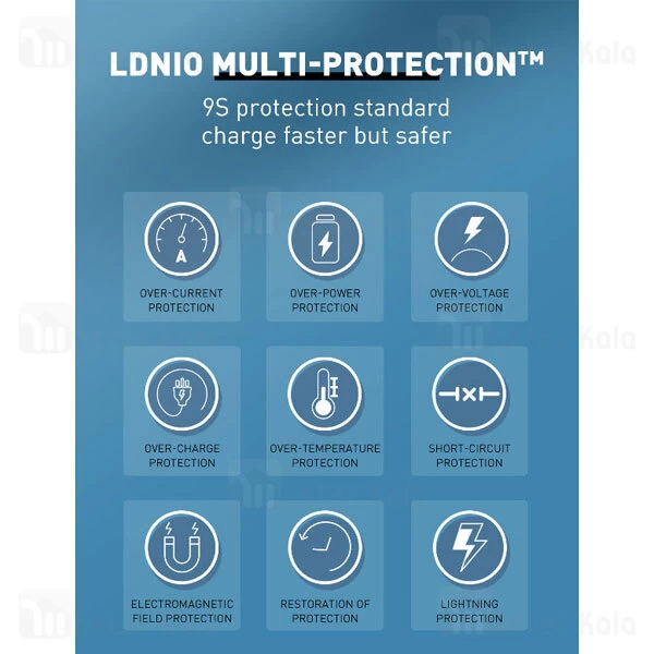 شارژ دیواری الدینو LDNIO A2512Q توان 18 وات همراه کابل میکرو