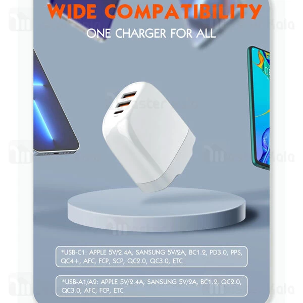 شارژ دیواری الدینو LDNIO A3511Q توان 65 وات