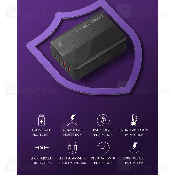 هاب شارژر 4 پورت الدینیو LDNIO A4808Q توان 65 وات