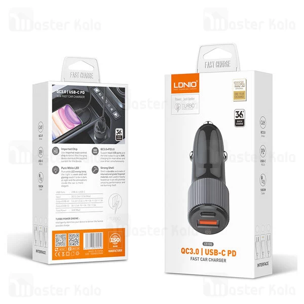 شارژر فندکی الدینیو LDNIO C510Q توان 38 وات